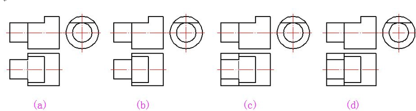 A:b B:c C:d D:a 答案: c已知立体的正面投影和水平投影，正确的侧面投影图是（    ）第4张
