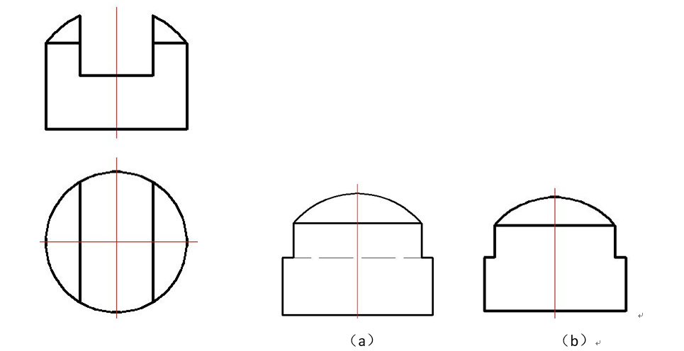 A:b B:c C:d D:a 答案: c已知立体的正面投影和水平投影，正确的侧面投影图是（    ）第28张