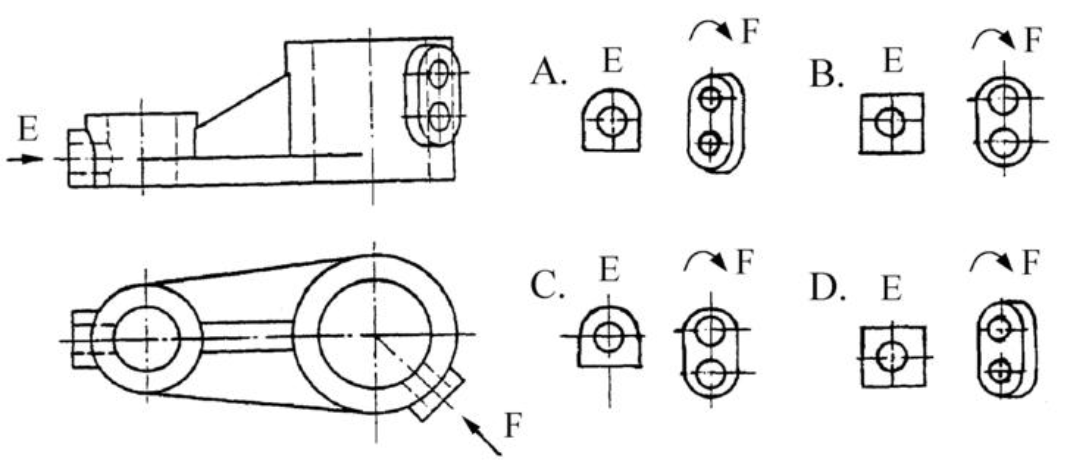 首页 湘潭教育培训 湘潭中小学教育 根据主俯视图,正确的e向局部视图
