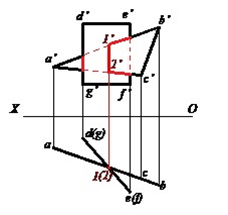 下列各图中两平面相交，正面投影中相互遮挡部分画法正确的是（  ） A:错 B:对 答案: 错 C: A: 平面截割圆柱时，当截平面平行于圆柱的轴线时，截交线为（  ）。第47张