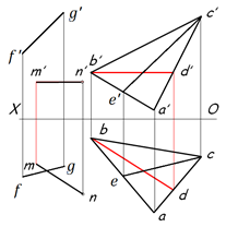 下列各图中两平面相交，正面投影中相互遮挡部分画法正确的是（  ） A:错 B:对 答案: 错 C: A: 平面截割圆柱时，当截平面平行于圆柱的轴线时，截交线为（  ）。第24张