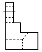 下列各图中两平面相交，正面投影中相互遮挡部分画法正确的是（  ） A:错 B:对 答案: 错 C: A: 平面截割圆柱时，当截平面平行于圆柱的轴线时，截交线为（  ）。第152张